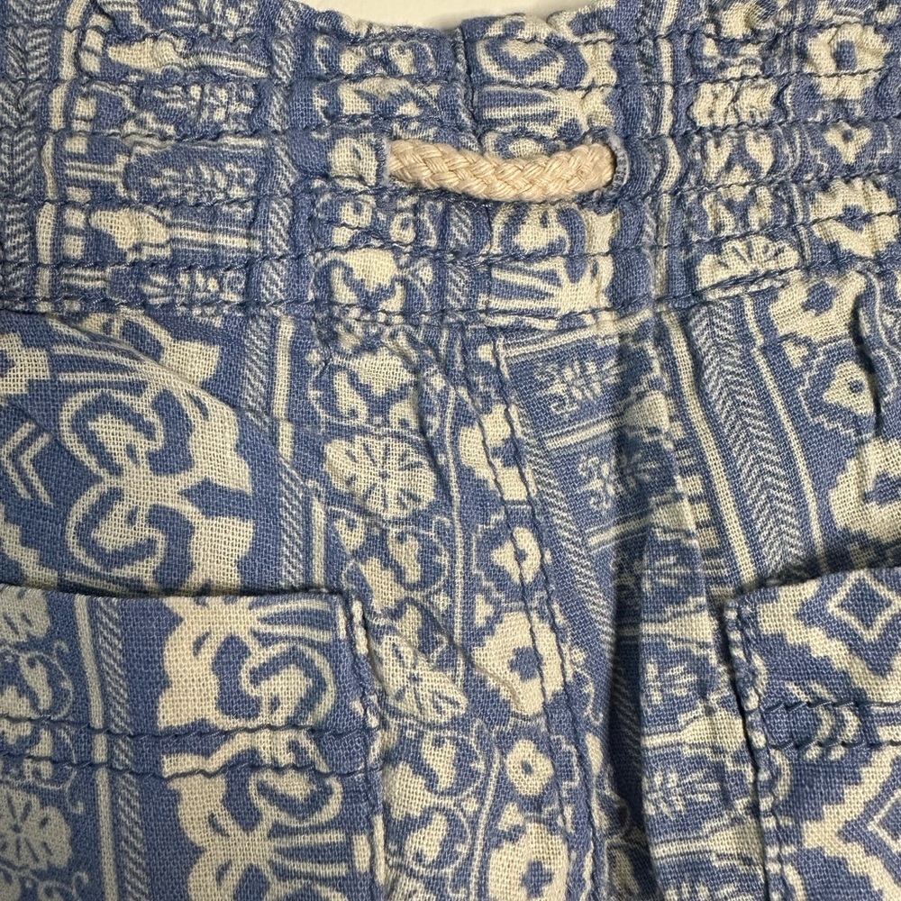 Cali 1850 Printed Linen Pull On Drawstring Beach Pants in Blue Size Small NWT - Picture 5 of 9
